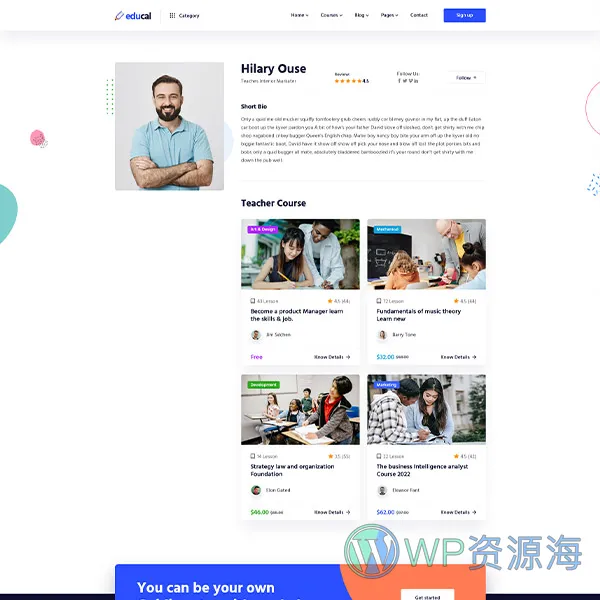 Educal v1.3.2 在线课程和教育WordPress主题插图12-WordPress资源海