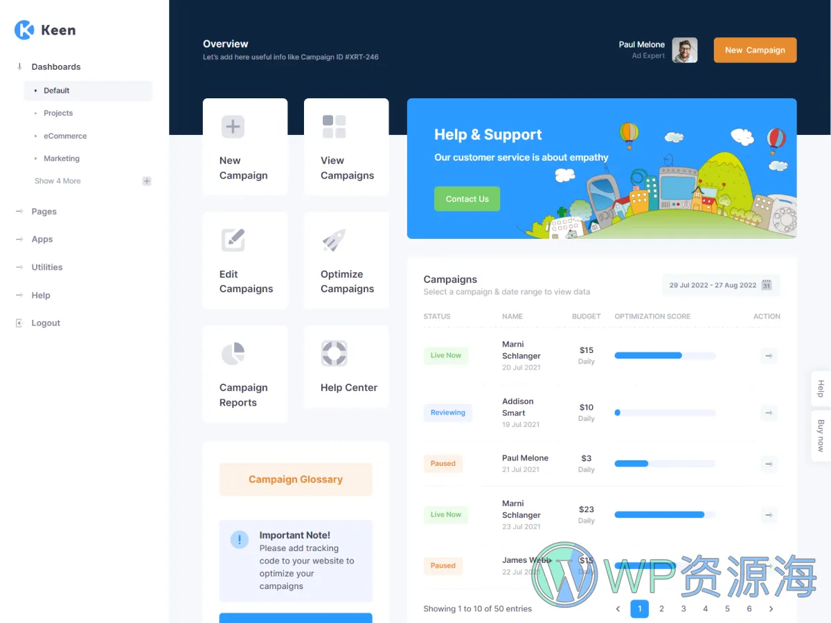 【首发】Keen v3.0.1–精品Bootstrap后台管理仪表板主题模板插图3-WP资源海