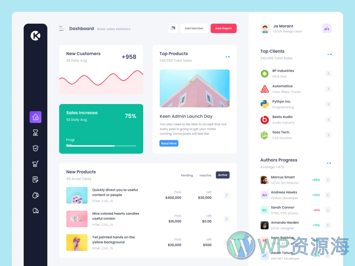 【首发】Keen v3.0.1–精品Bootstrap后台管理仪表板主题模板插图8-WP资源海