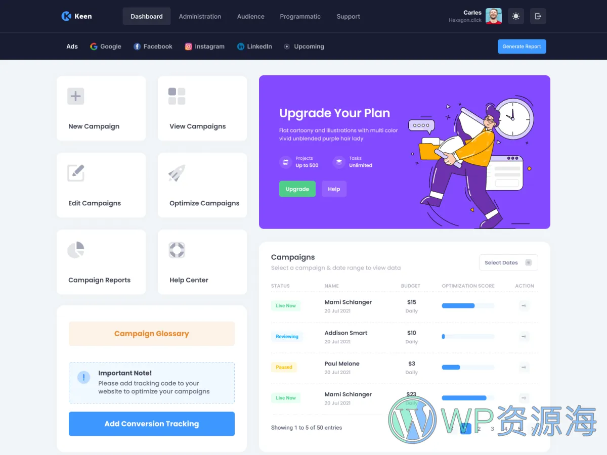 【首发】Keen v3.0.1–精品Bootstrap后台管理仪表板主题模板插图9-WP资源海