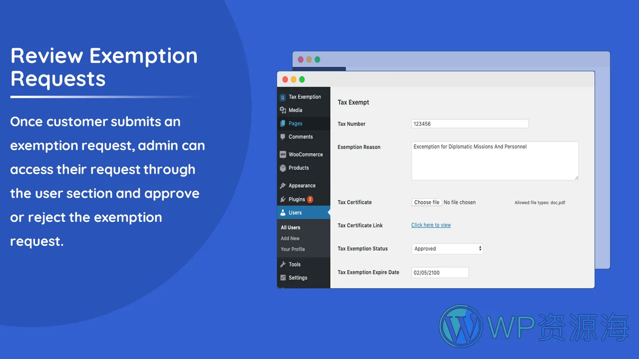 Tax Exempt for WooCommerce v1.5.7 WordPress免税插件插图3-WP资源海