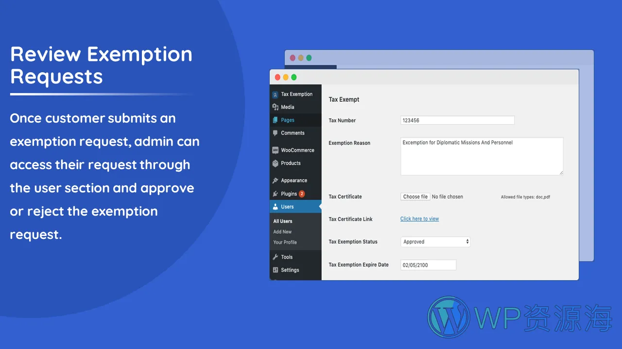 Tax Exempt for WooCommerce v1.5.7 WordPress免税插件插图3-WordPress资源海