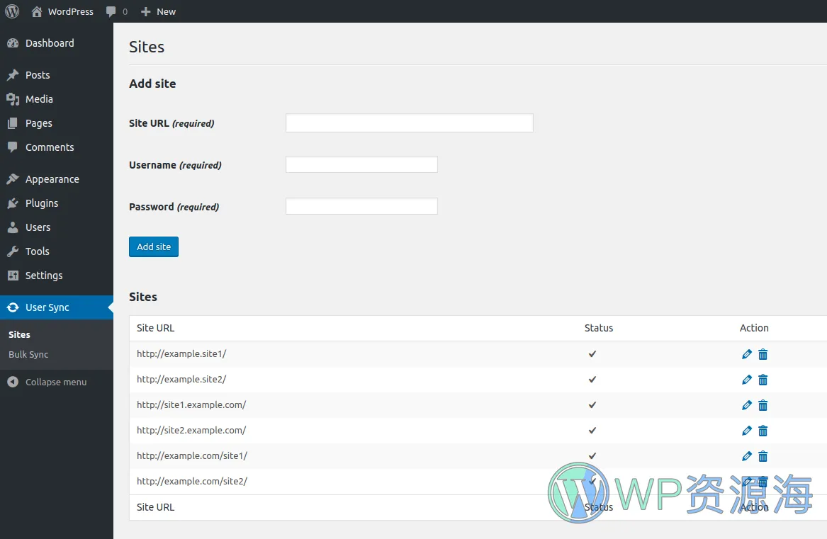 WordPress API Multiple Sites User Sync v1.6.2 跨站点用户同步插件插图1-WP资源海