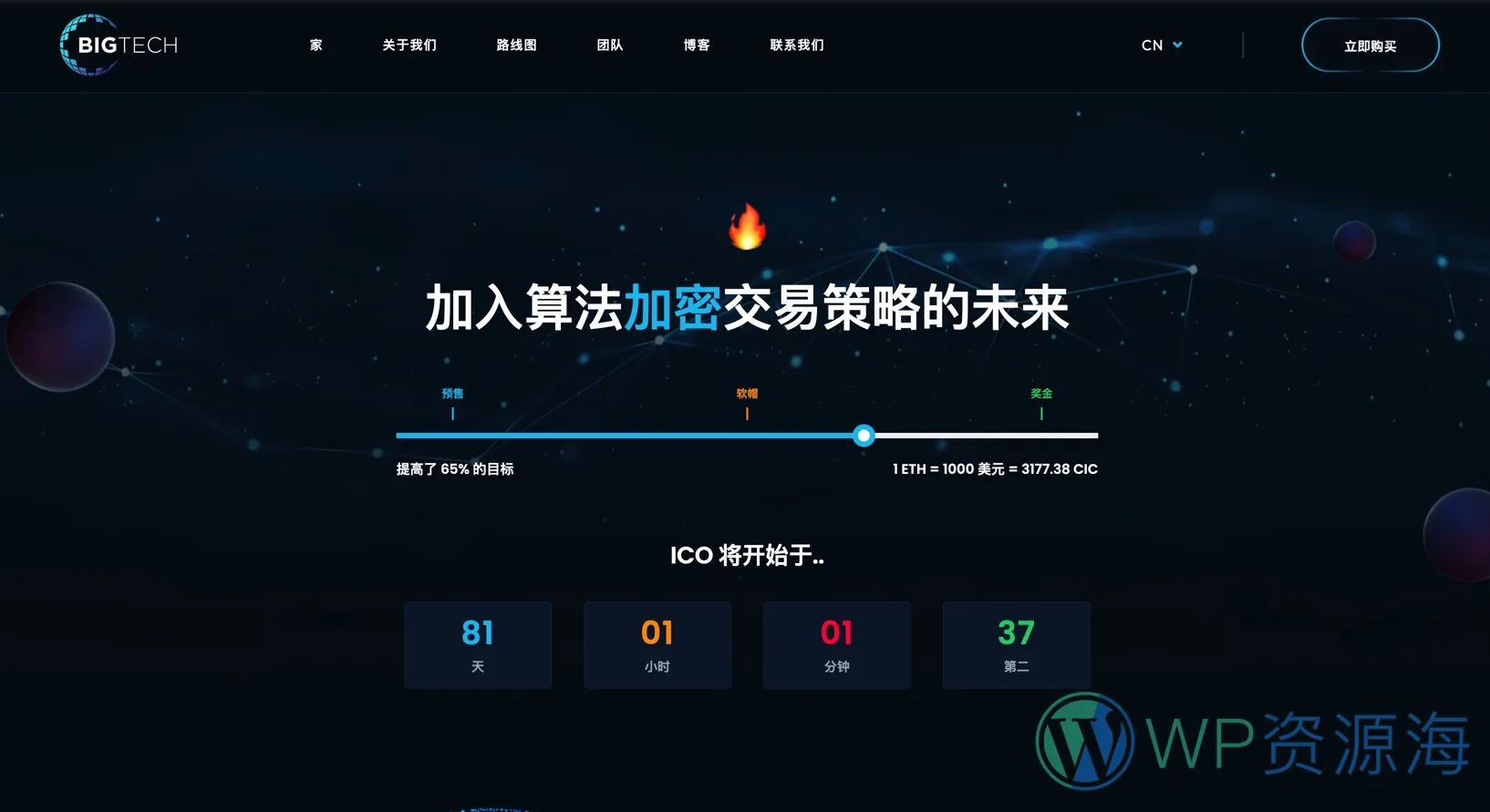 【首发】Bigtech – ICO数字加密货币WordPress精品主题插图-WP资源海