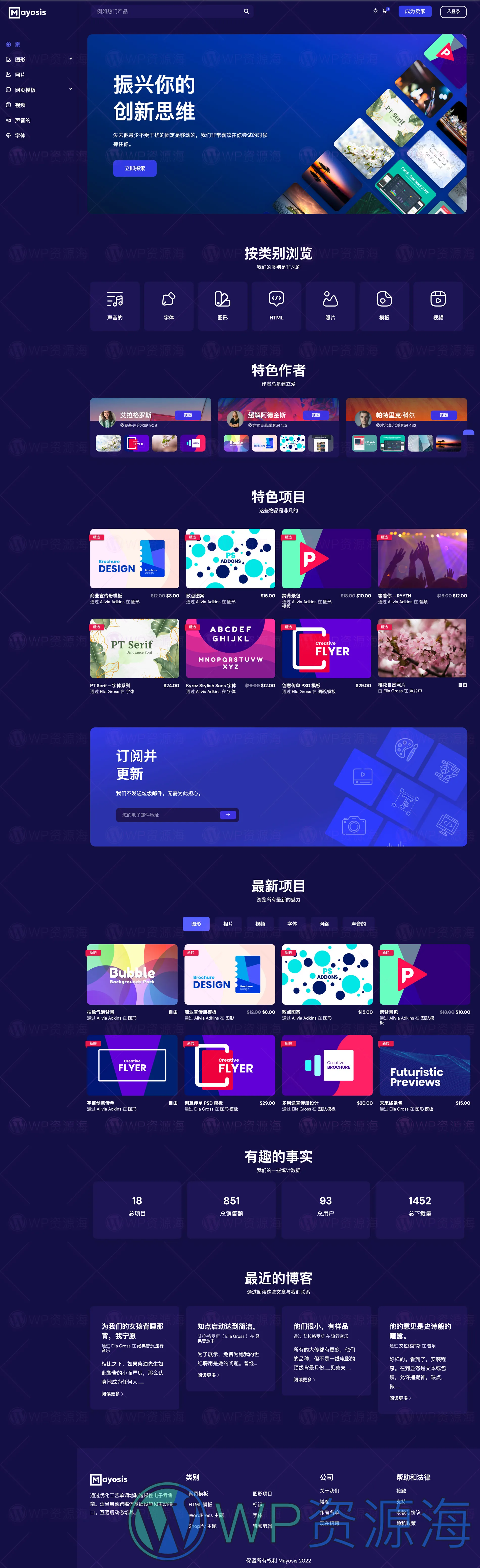 Mayosis-虚拟商品/素材/资源下载WordPress主题插图2-WP资源海