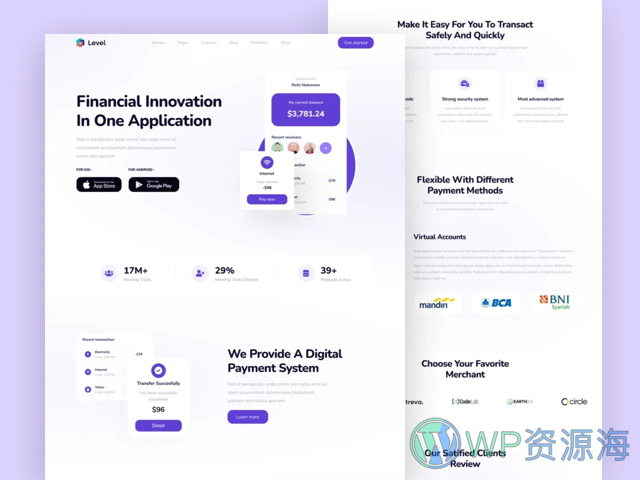 Level – 数字加密金融科技WordPress主题[更至v2.0.2]插图5-WP资源海