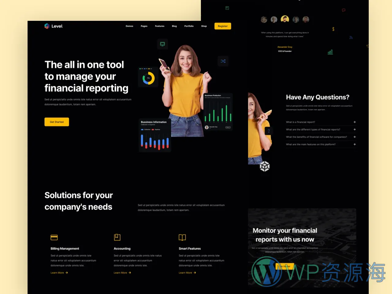 Level – 数字加密金融科技WordPress主题[更至v2.0.2]插图7-WP资源海