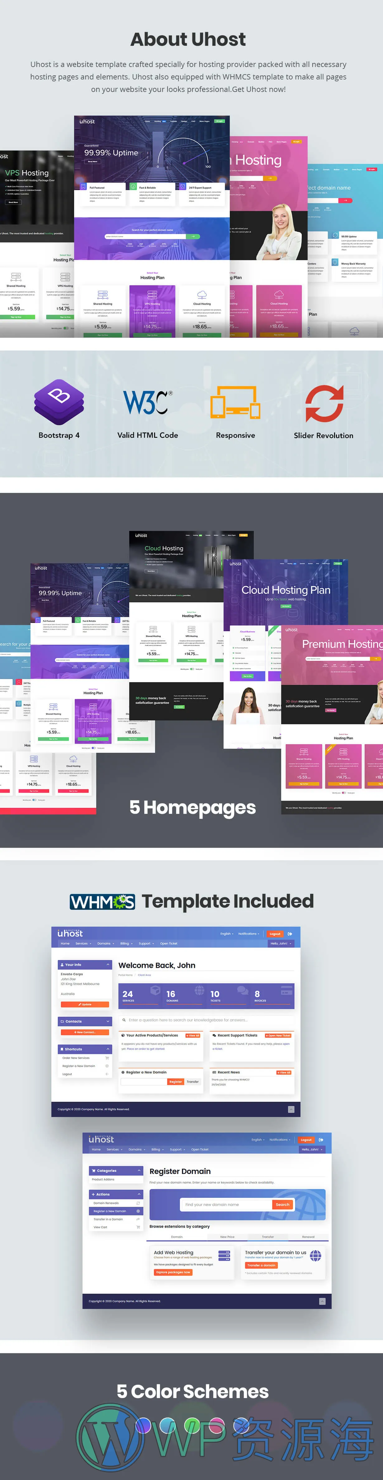 UHOST v1.6-IDC主机商/云服务器托管/html+whmcs模板插图2-WP资源海
