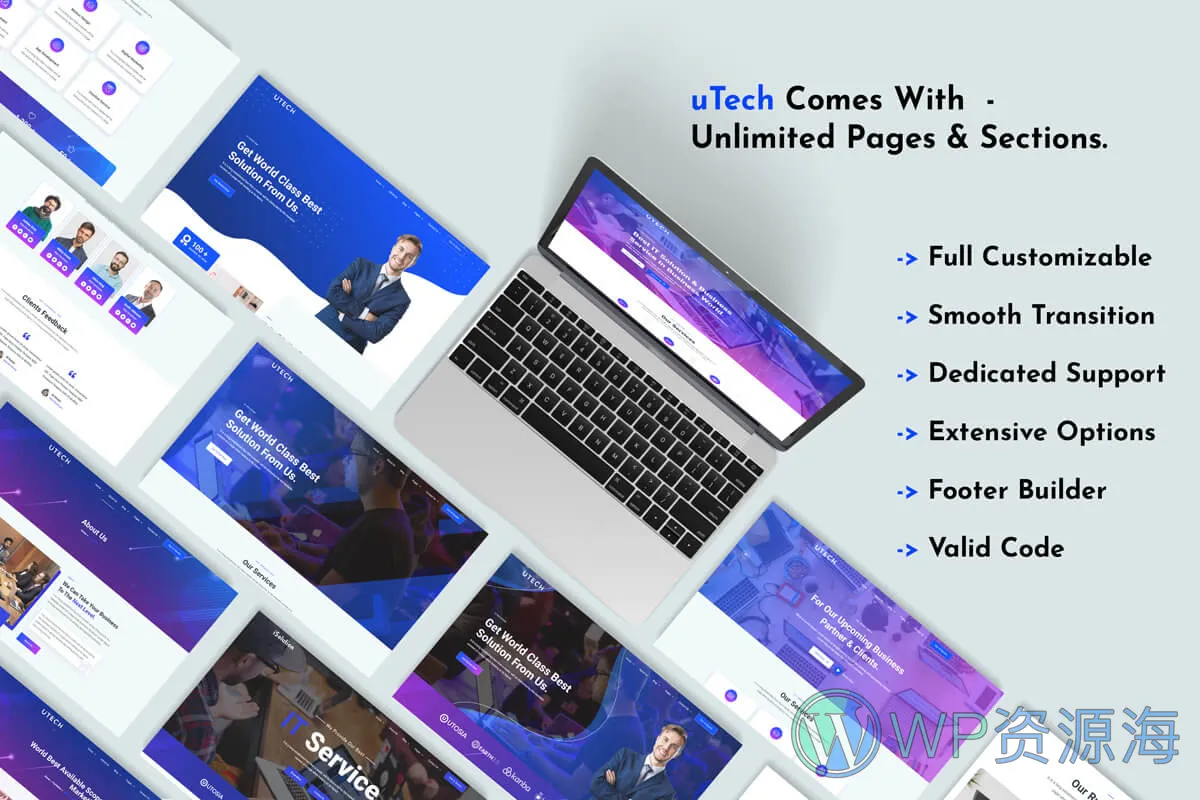 uTech-科技IT行业网站WordPress主题[更至v5.7.0]插图1-WP资源海
