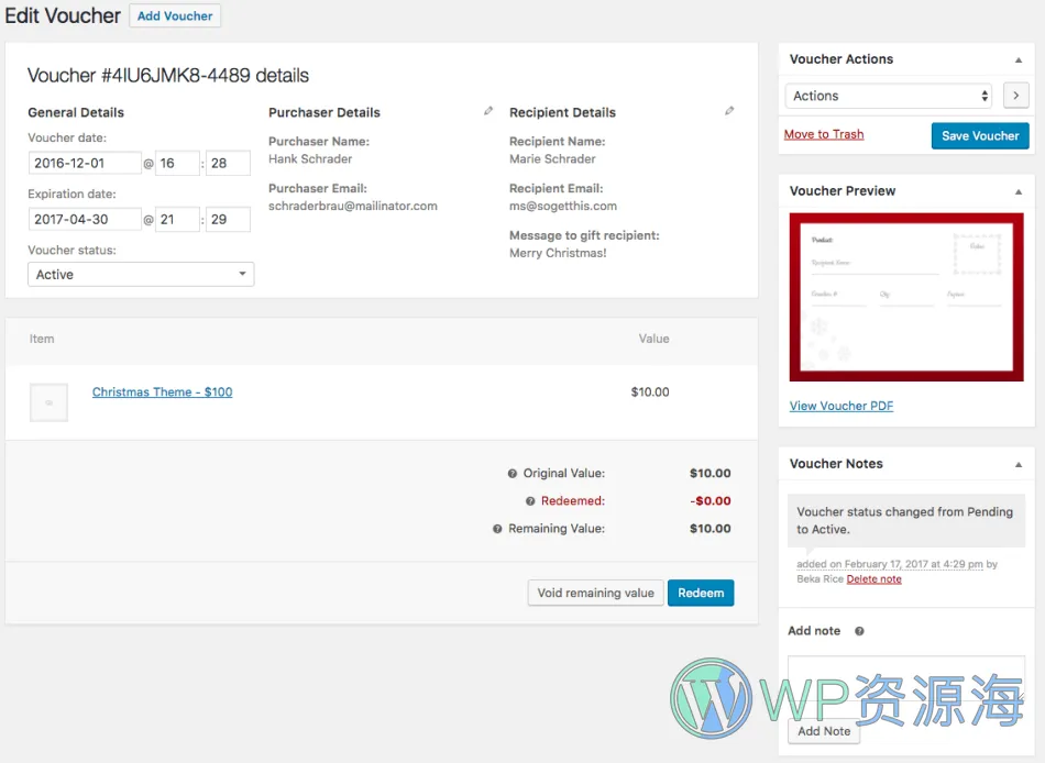 WooCommerce PDF Product Vouchers v3.11.0 代金券礼品券生成插件插图7-WordPress资源海