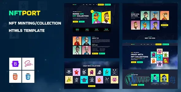 Nftport – NFT数字藏品网站HTML5模板插图-WP资源海