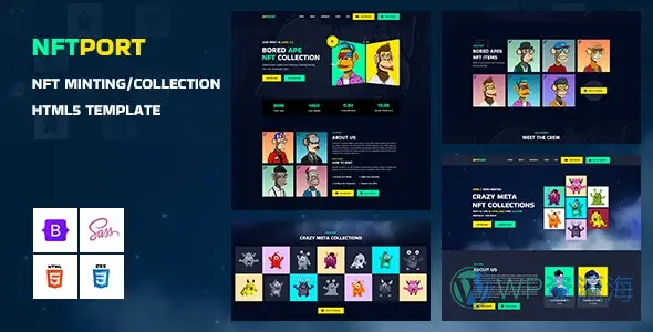 Nftport – NFT数字藏品网站HTML5模板插图-WordPress资源海