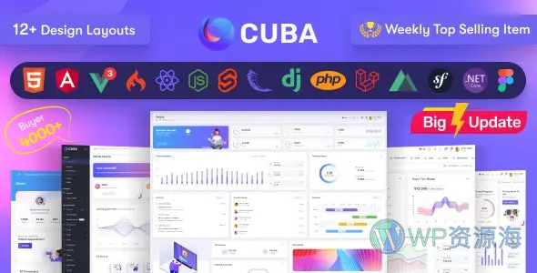 Cuba v9.6 Bootstrap HTML/React/Angular 10/Vue/Laravel后台管理模板插图-WordPress资源海