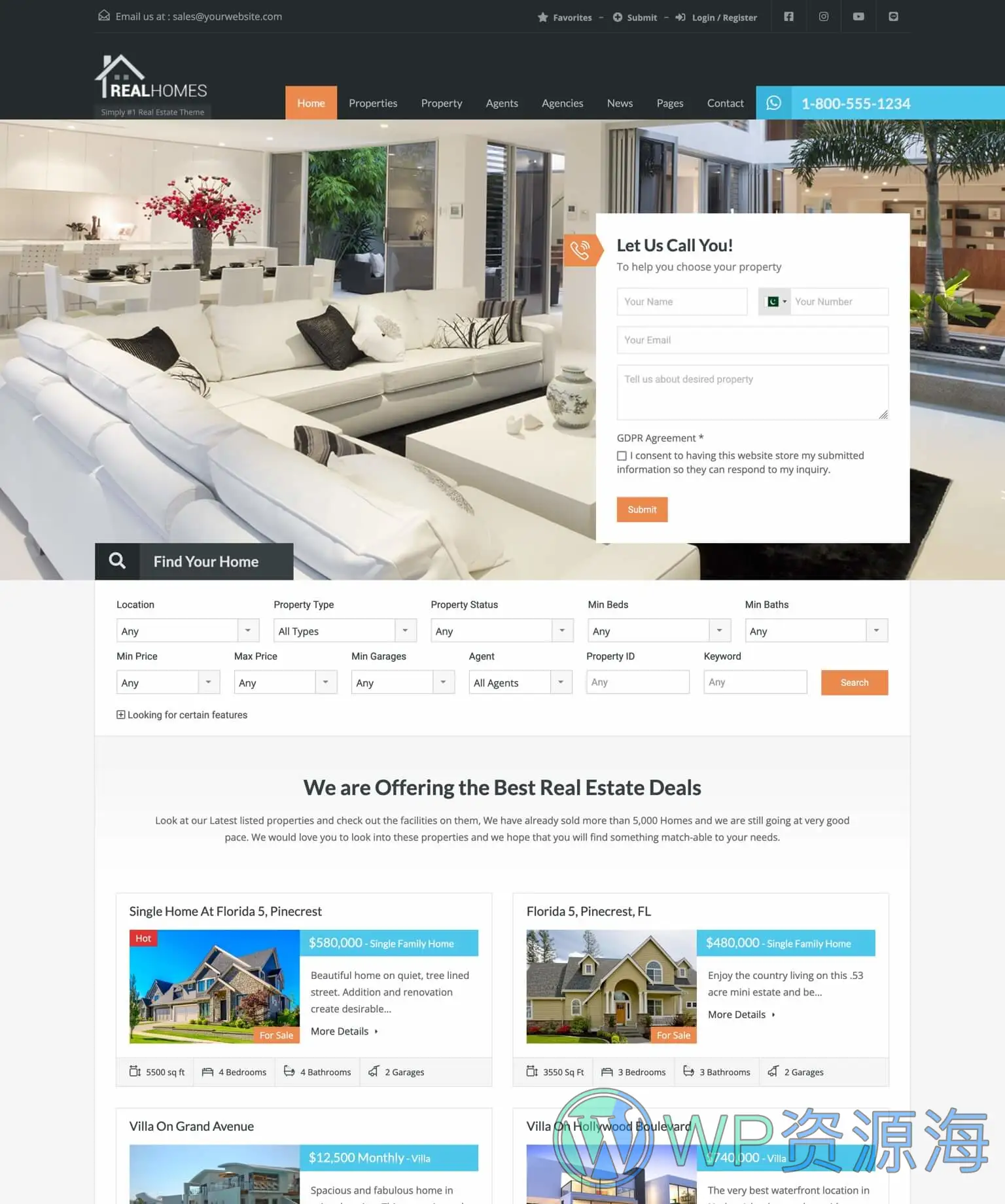 RealHomes-房地产买卖/租赁WordPress主题插图4-WP资源海