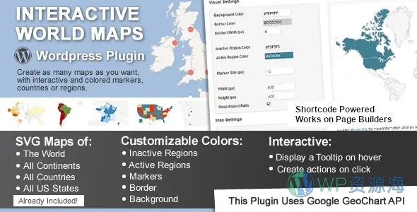 Interactive World Maps-交互式世界地图WordPress插件[更至v2.5]插图-WP资源海