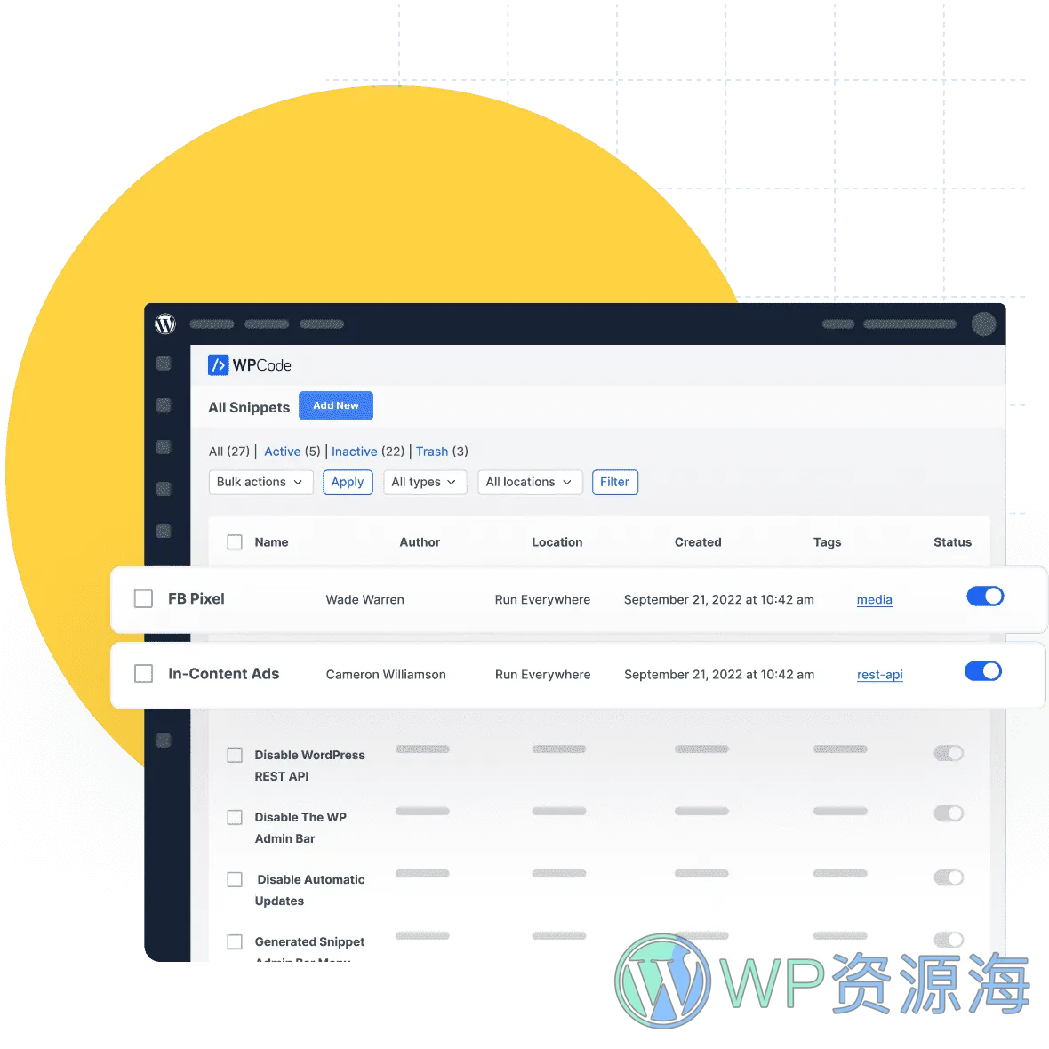 WPCode Pro-代码片段/二次开发WordPress个性化定制插件插图2-WP资源海