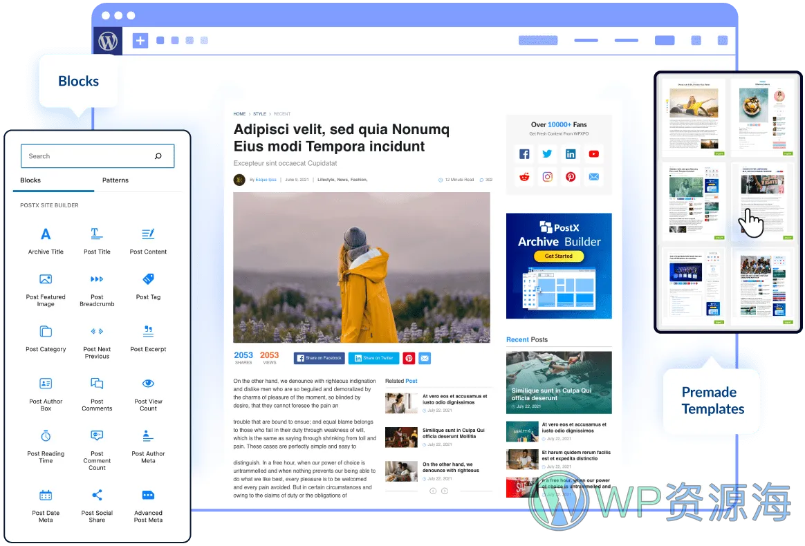 PostX Pro-排名第一的古腾堡文章列表区块插件插图1-WP资源海 PostX Pro-排名第一的古腾堡文章列表区块插件插图1-WP资源海