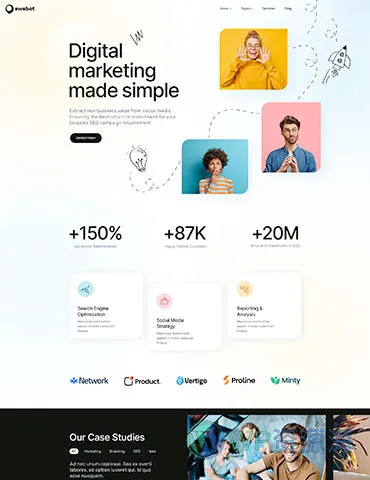 Ewebot-非常漂亮的SEO网络营销WordPress主题插图11-WP资源海