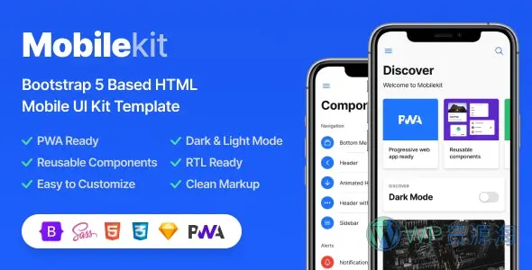 Mobilekit v2.9基于Bootstrap 5 的 HTML移动端UI模板插图-WordPress资源海