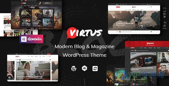 Virtus v1.2.4简约风博客自媒体杂志WordPress主题插图-WordPress资源海