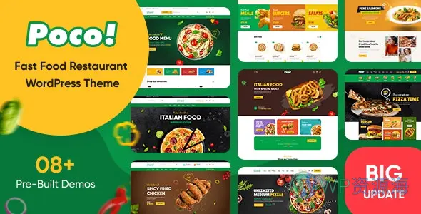 Poco-快餐店饭馆炸鸡汉堡WordPress主题插图-WP资源海
