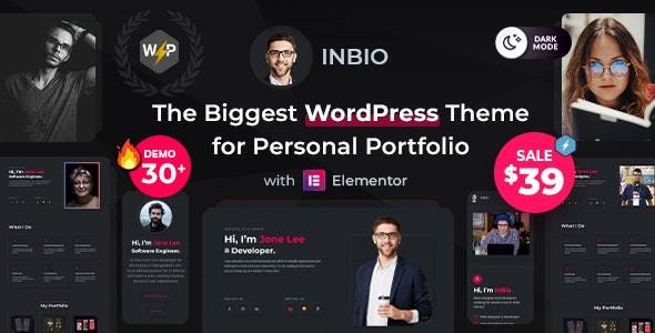 InBio-个人简历黑色商务炫酷WordPress主题[更至v2.5.1]