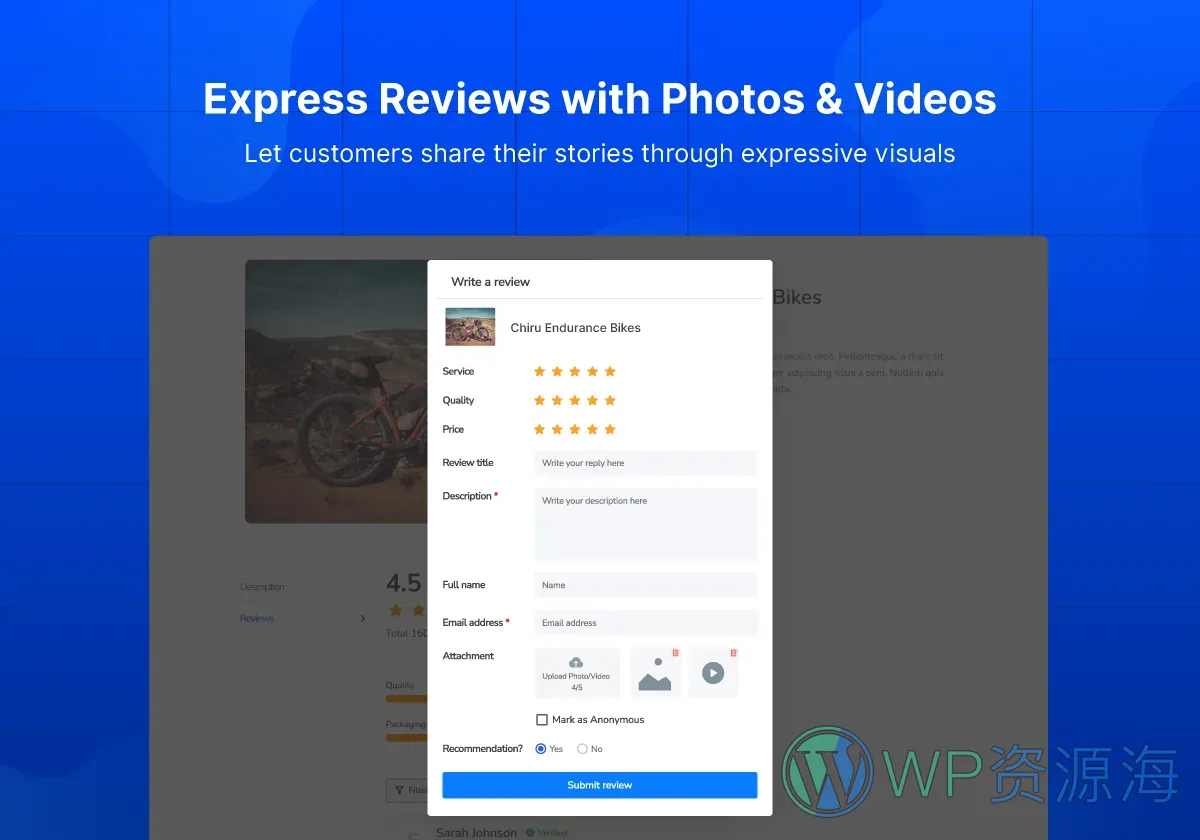【正版】ReviewX Pro-用户评分/商品评价WordPress插件插图3-WP资源海