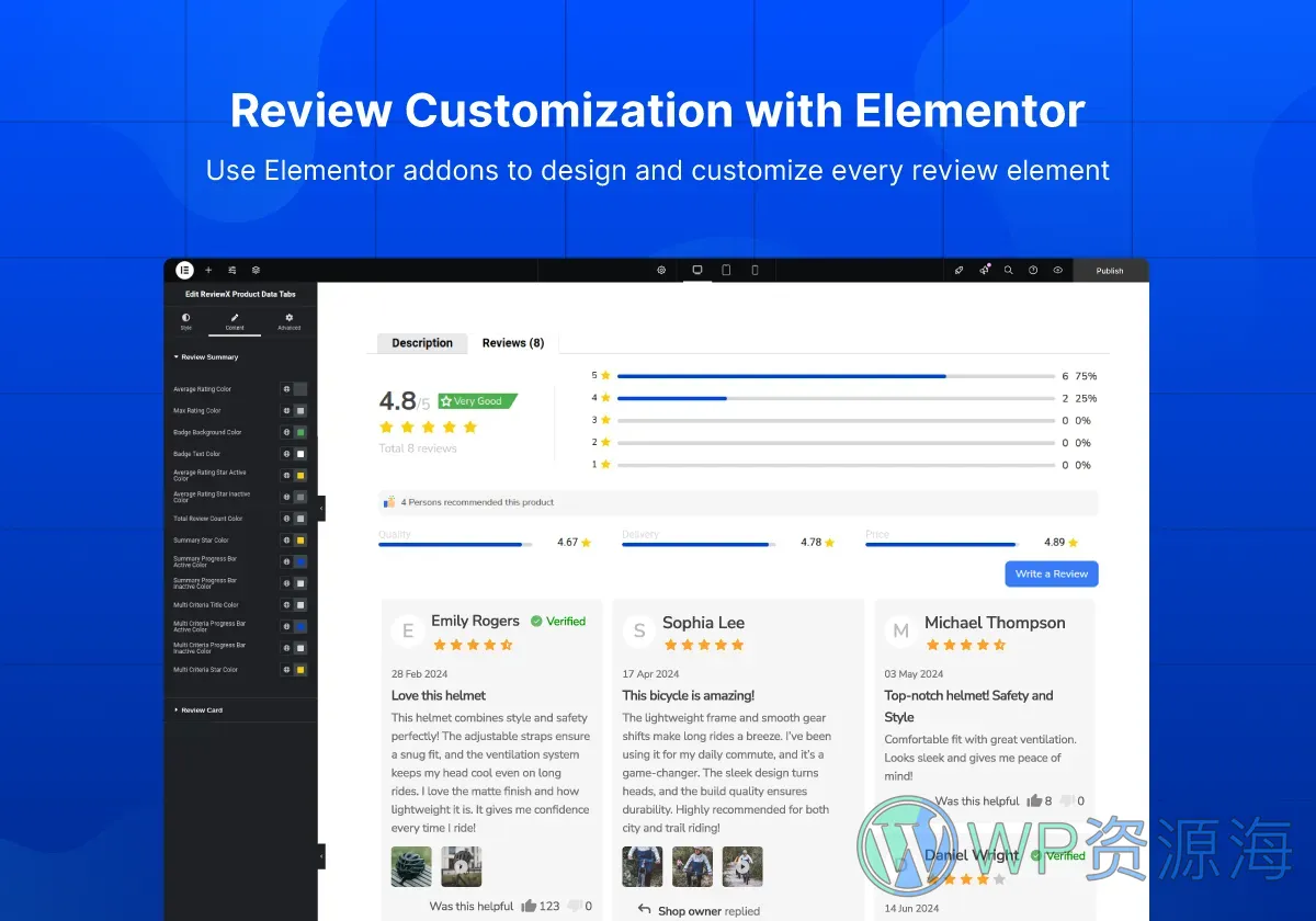 【正版】ReviewX Pro-用户评分/商品评价WordPress插件插图7-WP资源海