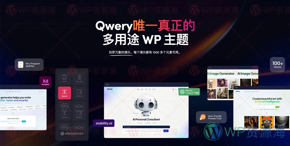 Qwery-现代AI公司网站模板WordPress多用途主题插图1-WP资源海