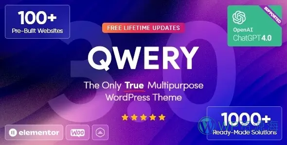 Qwery – 现代AI多用途商业公司WordPress主题插图-WordPress资源海