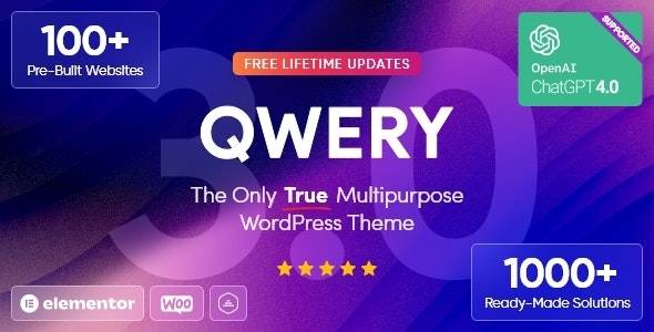 Qwery – 现代AI多用途商业公司WordPress  Woo主题