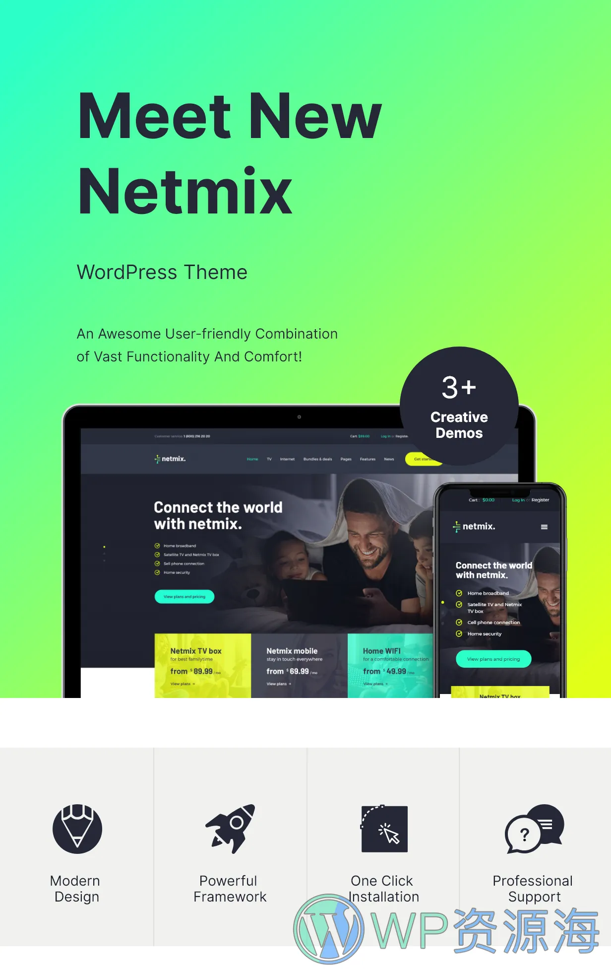Netmix v1.0.11 网络通信设备提供商WordPress主题插图1-WP资源海