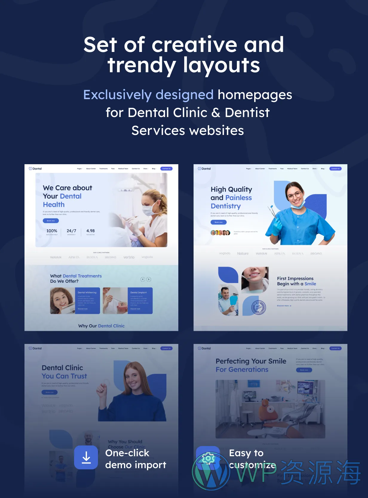 Dantal-牙医牙科诊所口腔健康WordPress主题[更至v1.04]插图1-WordPress资源海