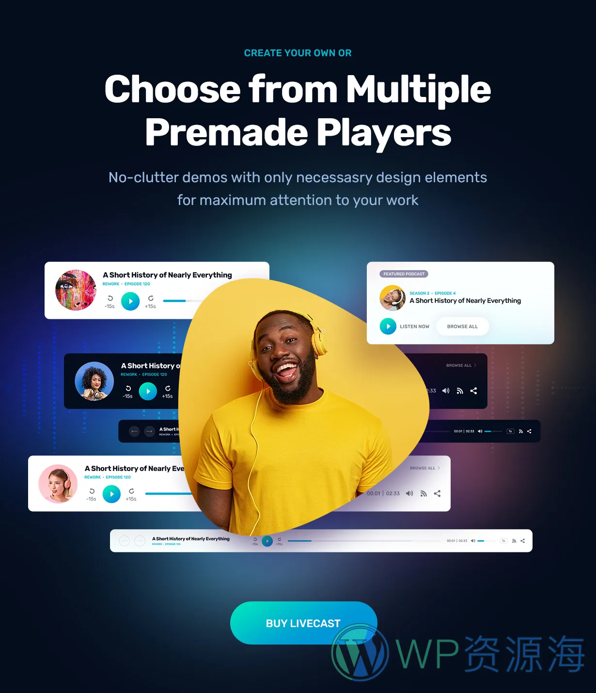 Livecast v1.1 电台播客音频主播WordPress主题插图2-WordPress资源海