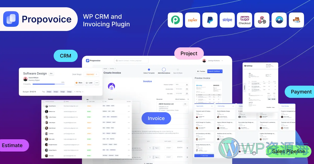 Propovoice Pro-强大的CRM客户/项目/产品管理WordPress插件插图-WP资源海