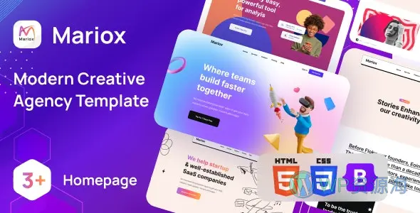 Mariox 现代创意机构公司 HTML5 网站模板插图-WordPress资源海
