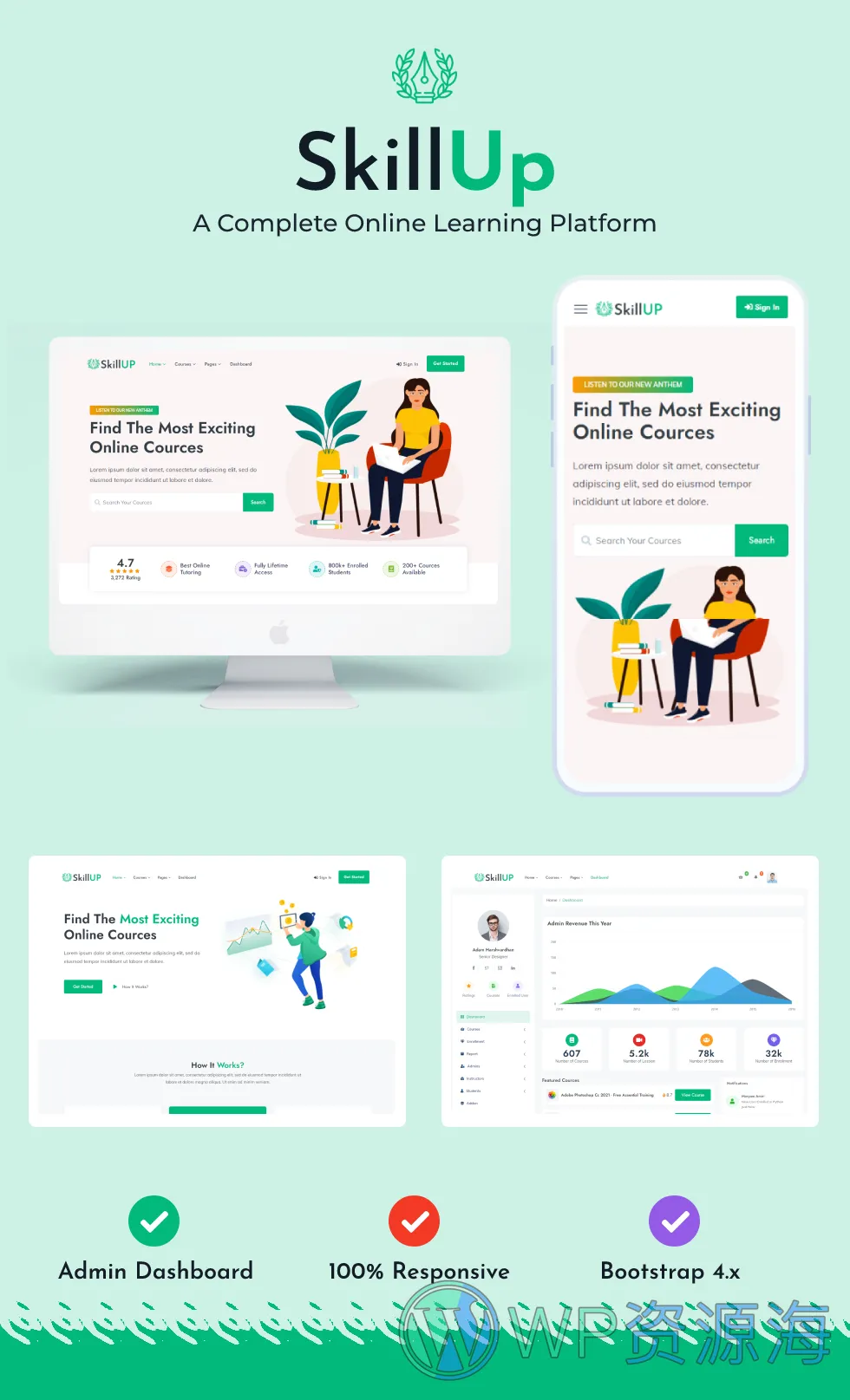 SkillUp v1.0.19 在线学习网络教育WordPress主题插图1-WP资源海