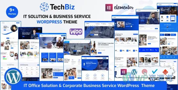 Techbiz v2.6.4 蓝色科技/软件互联网公司主题插图-WordPress资源海
