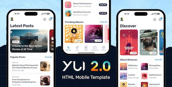 Yui v2.2 多用途手机/移动端HTML5网站模板