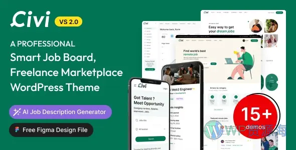 Civi-人才招聘求职找工作网站模板WordPress主题[更至v2.0.9]插图-WordPress资源海