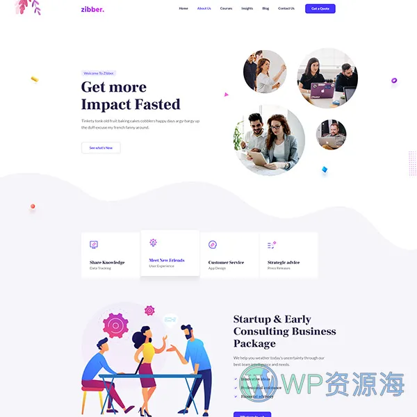 Zibber v1.2.2 金融投资理财业务咨询/财务管理网站模板插图2-WP资源海