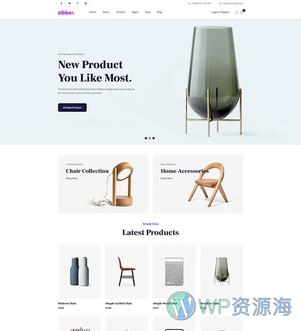 Zibber v1.2.2 金融投资理财业务咨询/财务管理网站模板插图4-WP资源海