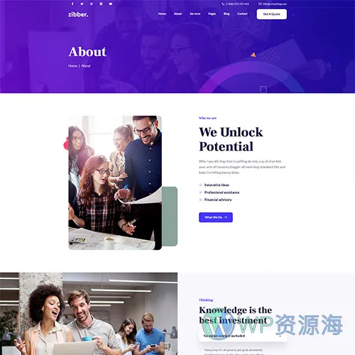 Zibber v1.2.2 金融投资理财业务咨询/财务管理网站模板插图9-WP资源海