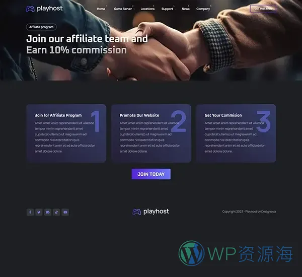 Playhost v1.0.8 游戏服务器主机托管网站模板插图9-WordPress资源海