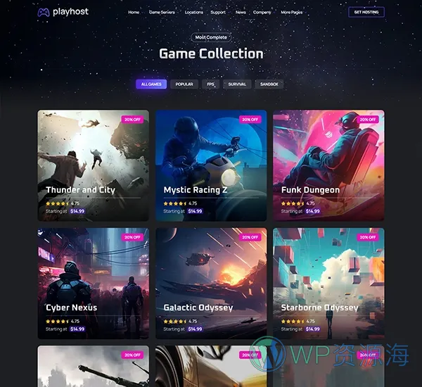 Playhost v1.0.8 游戏服务器主机托管网站模板插图12-WordPress资源海