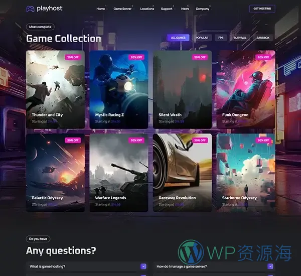 Playhost v1.0.8 游戏服务器主机托管网站模板插图13-WordPress资源海