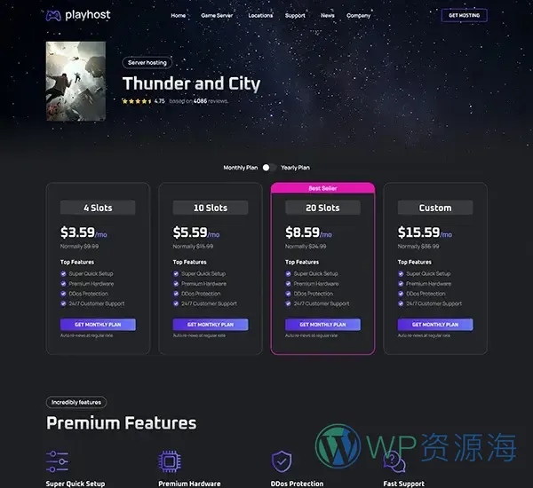 Playhost-游戏服务器主机托管HTML网站模板[更至v1.1.6]插图20-WP资源海