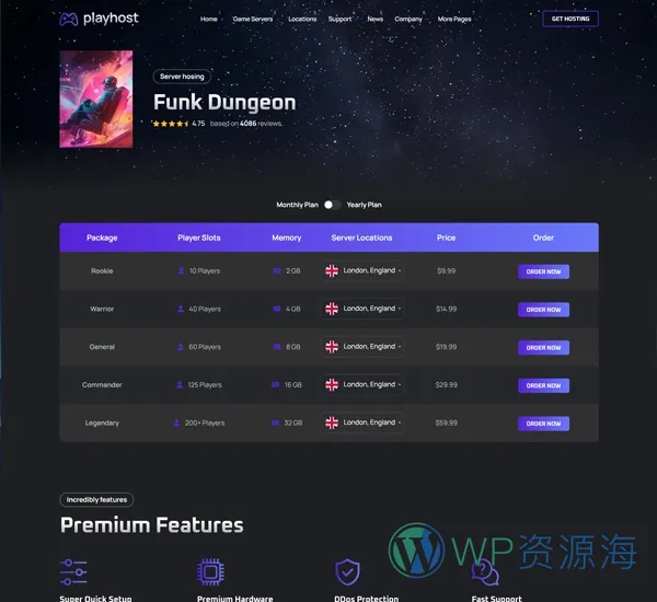Playhost v1.0.8 游戏服务器主机托管网站模板插图21-WordPress资源海