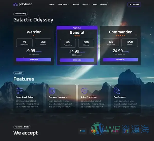 Playhost v1.0.8 游戏服务器主机托管网站模板插图22-WordPress资源海