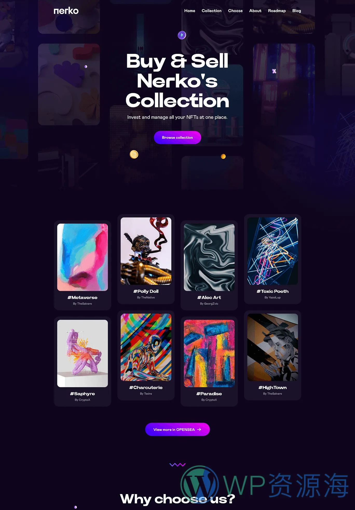 Nerko v1.2 数字藏品NFT作品WordPress网站模板插图3-WP资源海